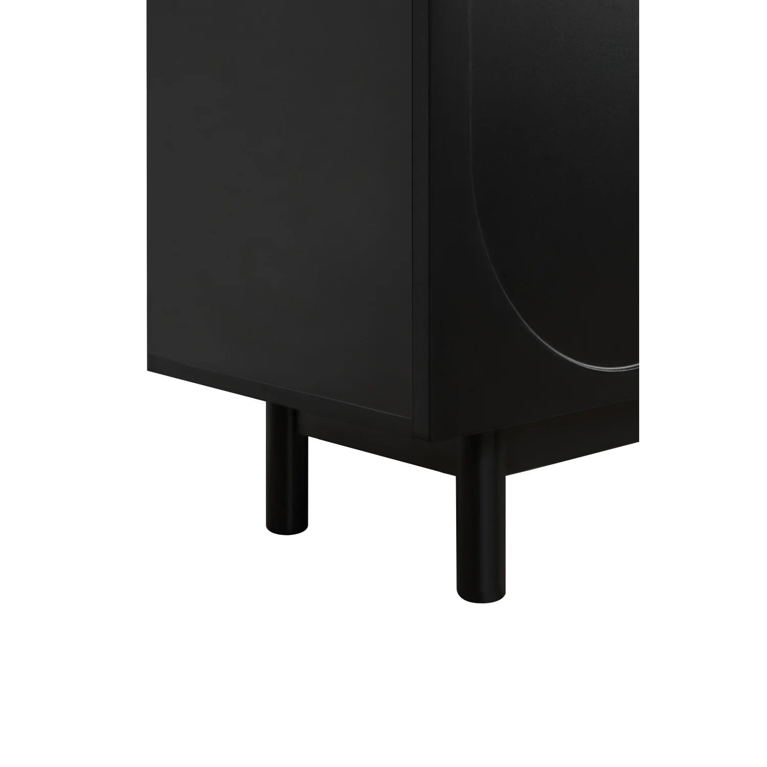 Luxury Arch Black Wood TV Stand Modern Italian Style for Villa