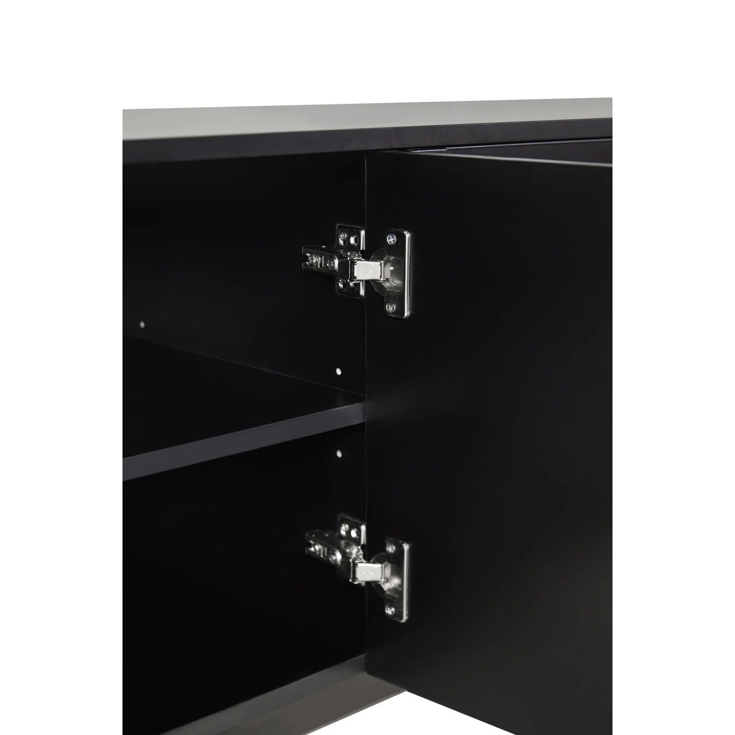 Luxury Arch Black Wood TV Stand Modern Italian Style for Villa