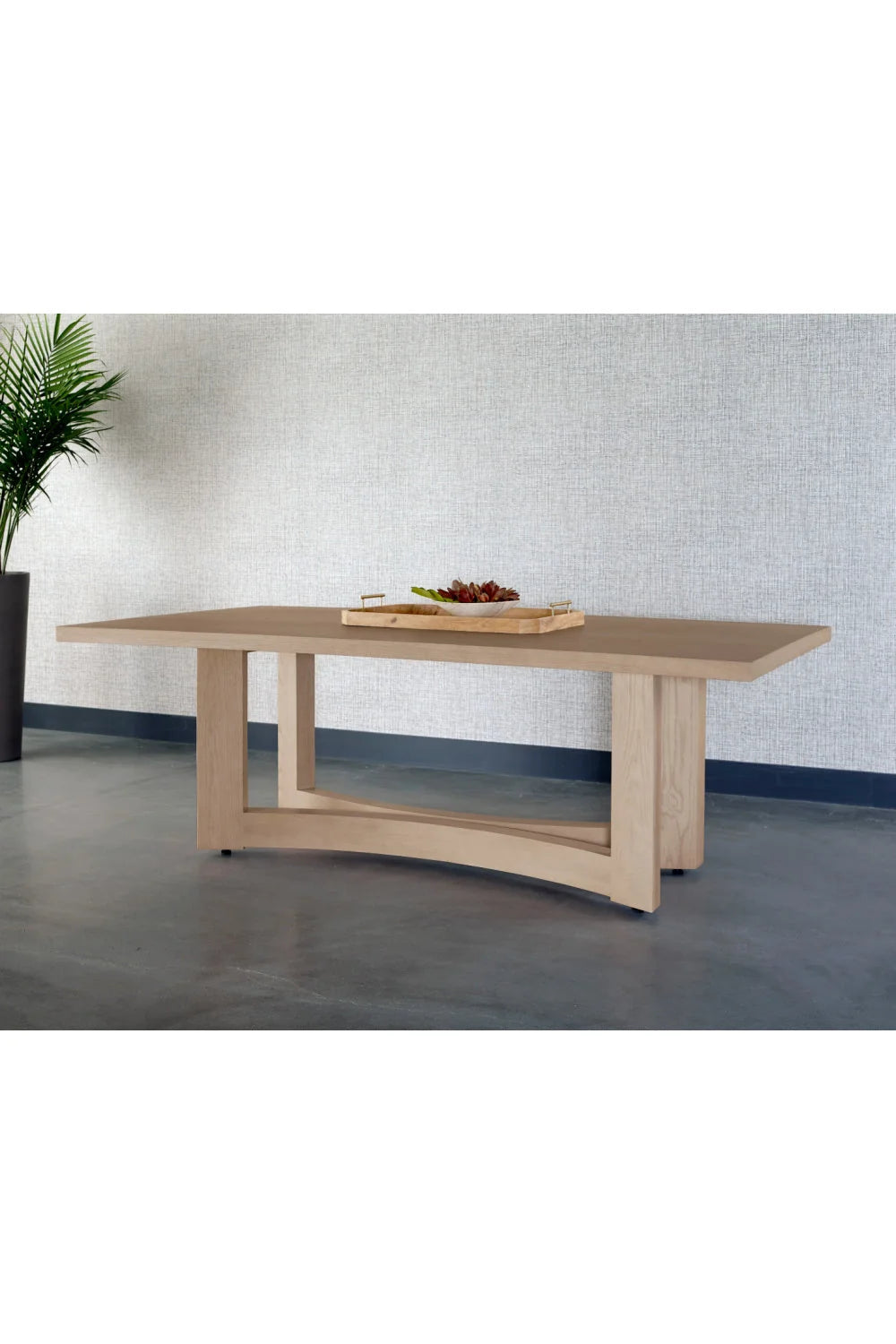 Luxury Arezza Light Washed Oak Dining Table Modern Italian Style for Villa