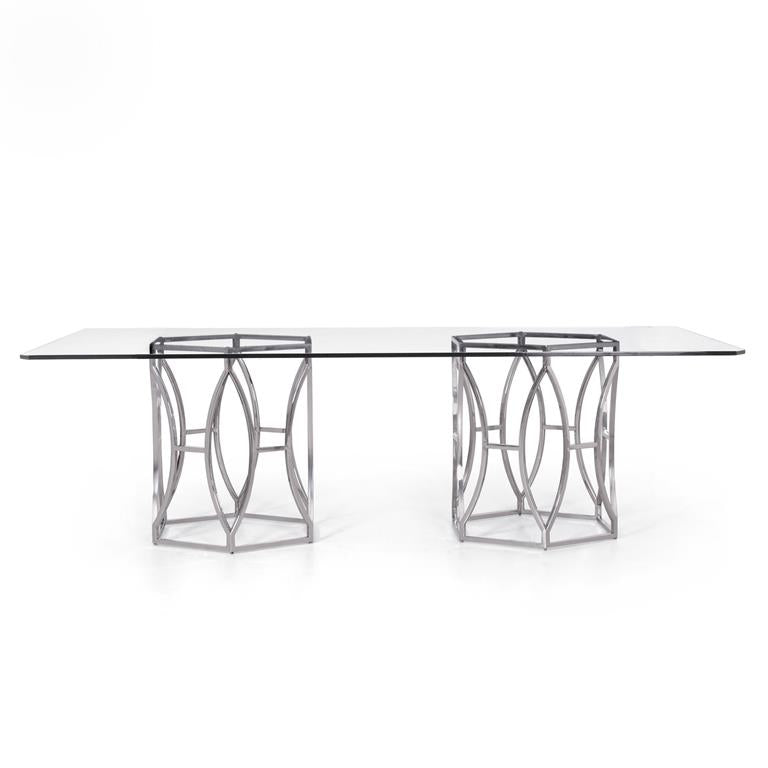 Luxury Argent Dining Table Modern Italian Style for Villa