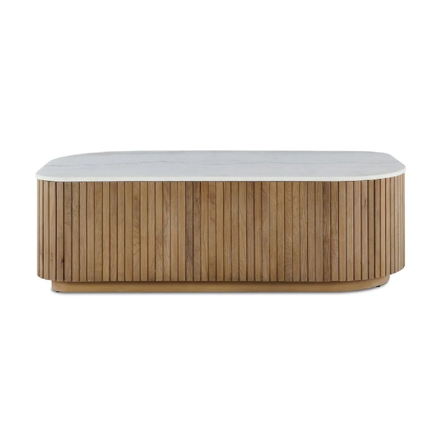 Luxury Arik Marble Reeded Base Coffee Table Modern Italian Style for Villa
