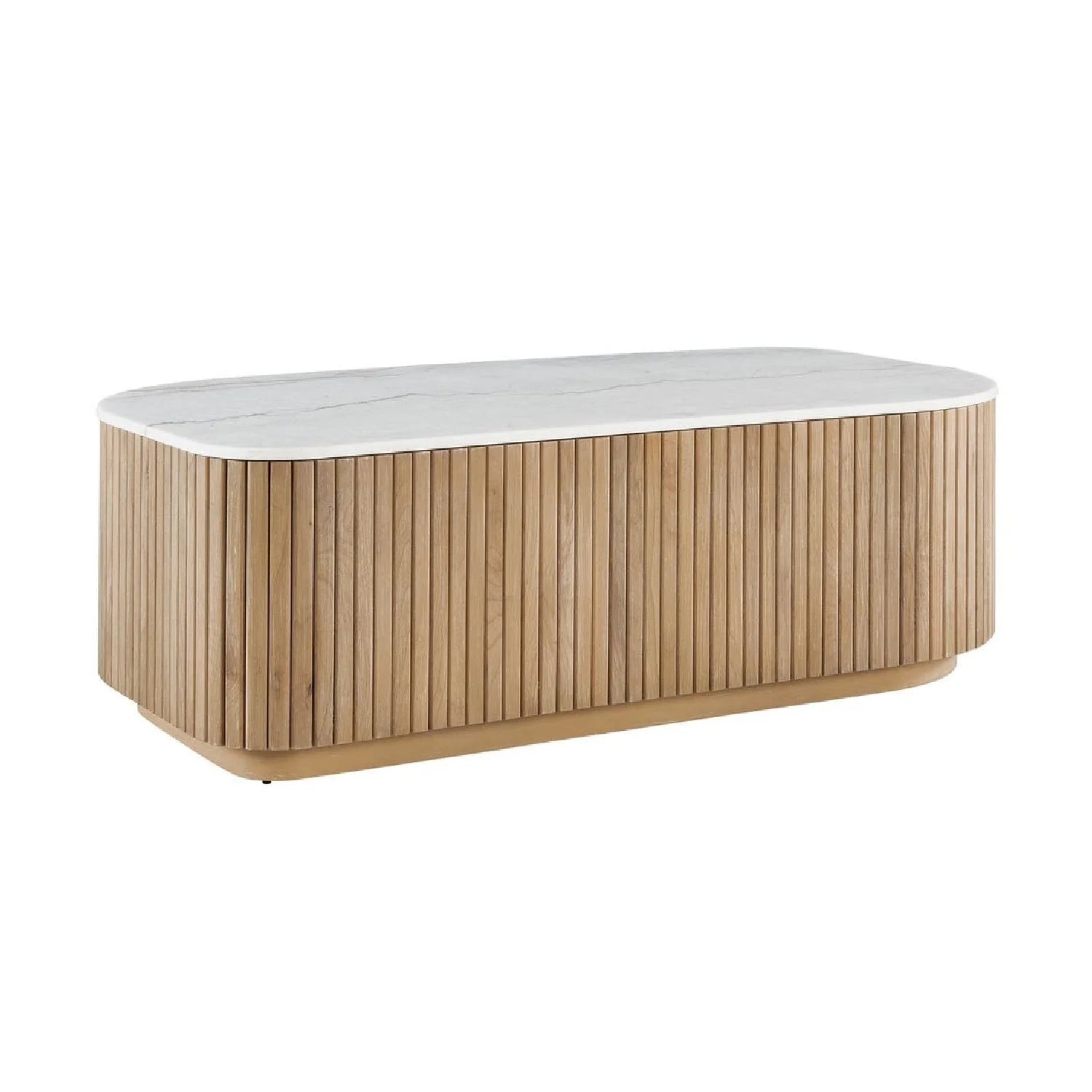 Luxury Arik Marble Reeded Base Coffee Table Modern Italian Style for Villa