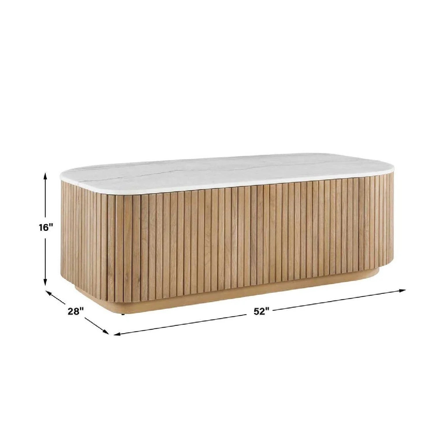 Luxury Arik Marble Reeded Base Coffee Table Modern Italian Style for Villa
