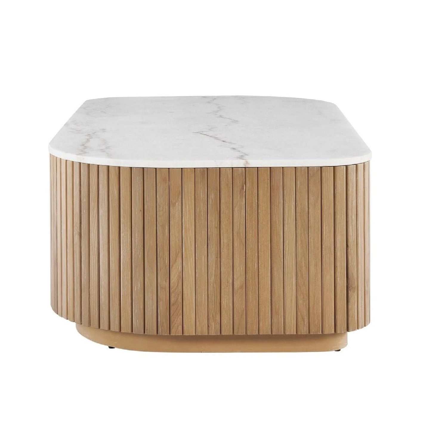 Luxury Arik Marble Reeded Base Coffee Table Modern Italian Style for Villa
