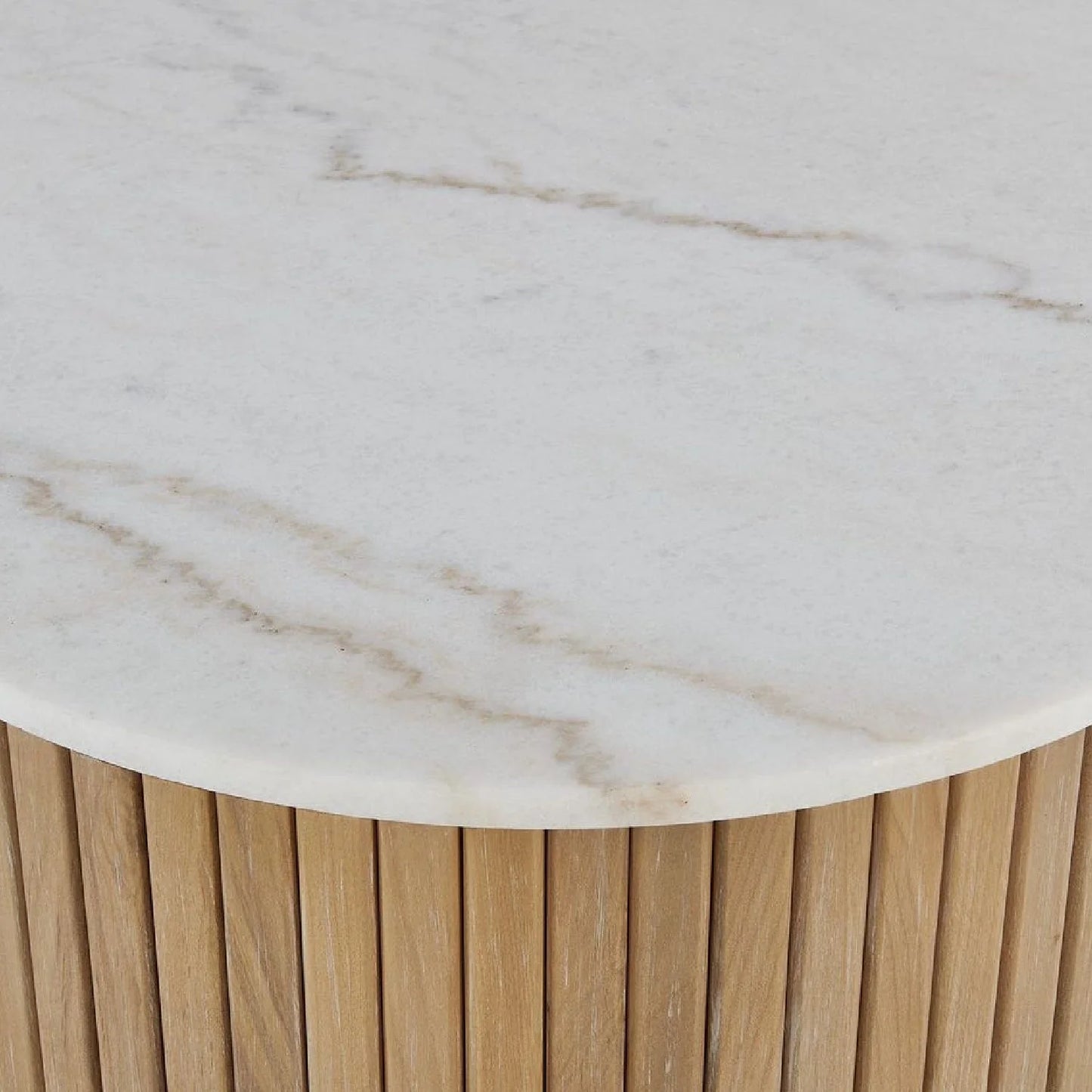 Luxury Arik Marble Reeded Base Coffee Table Modern Italian Style for Villa