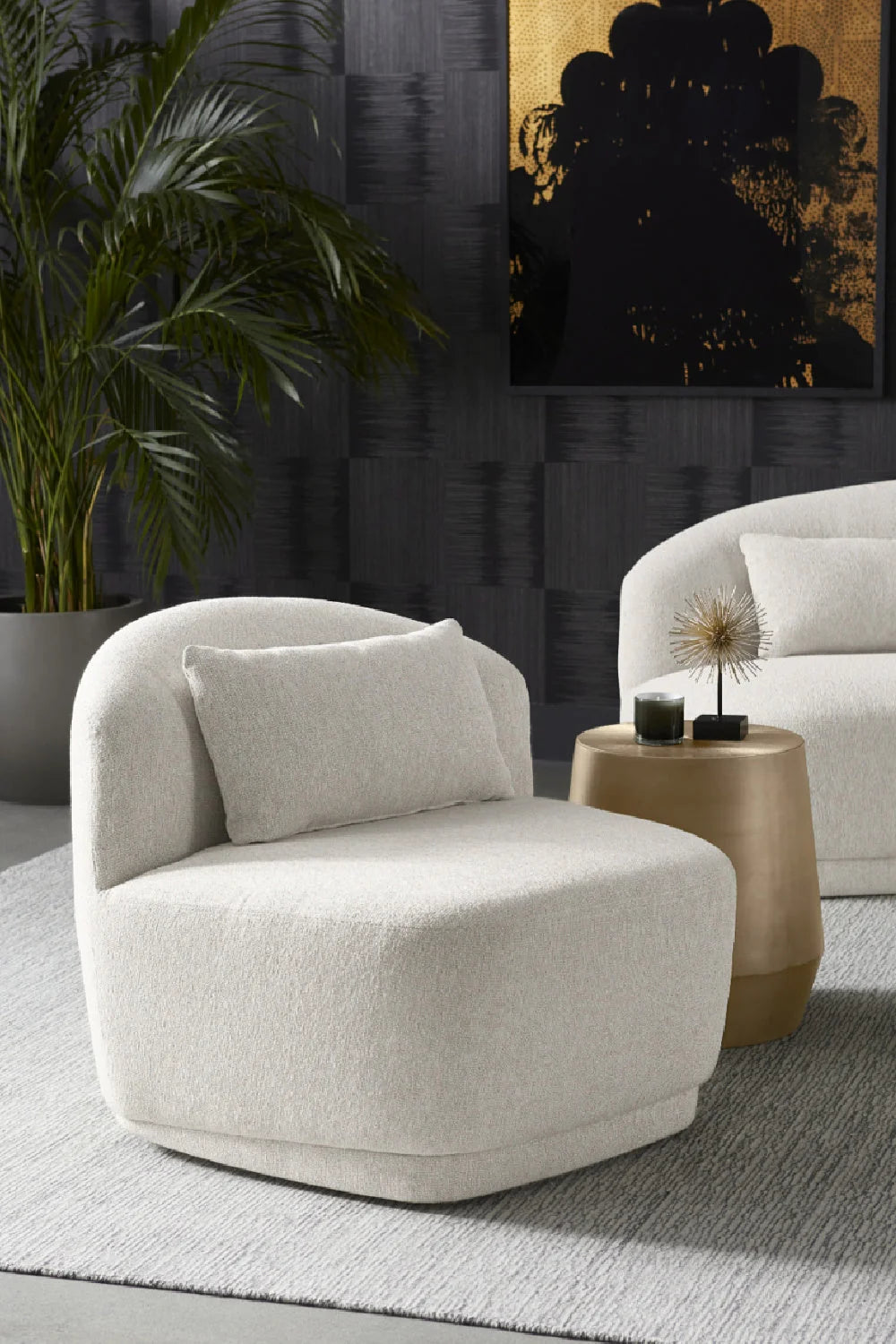 Luxury Armless Swivel Lounge Chair Modern Italian Style for Villa