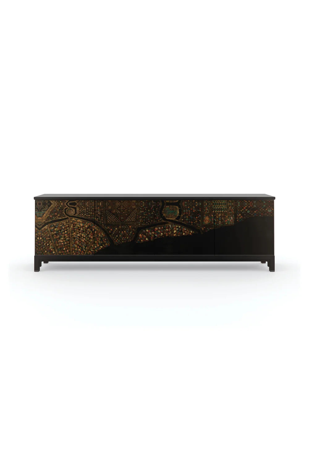 Luxury Art Printed 4-Door Sideboard European Style for Villa