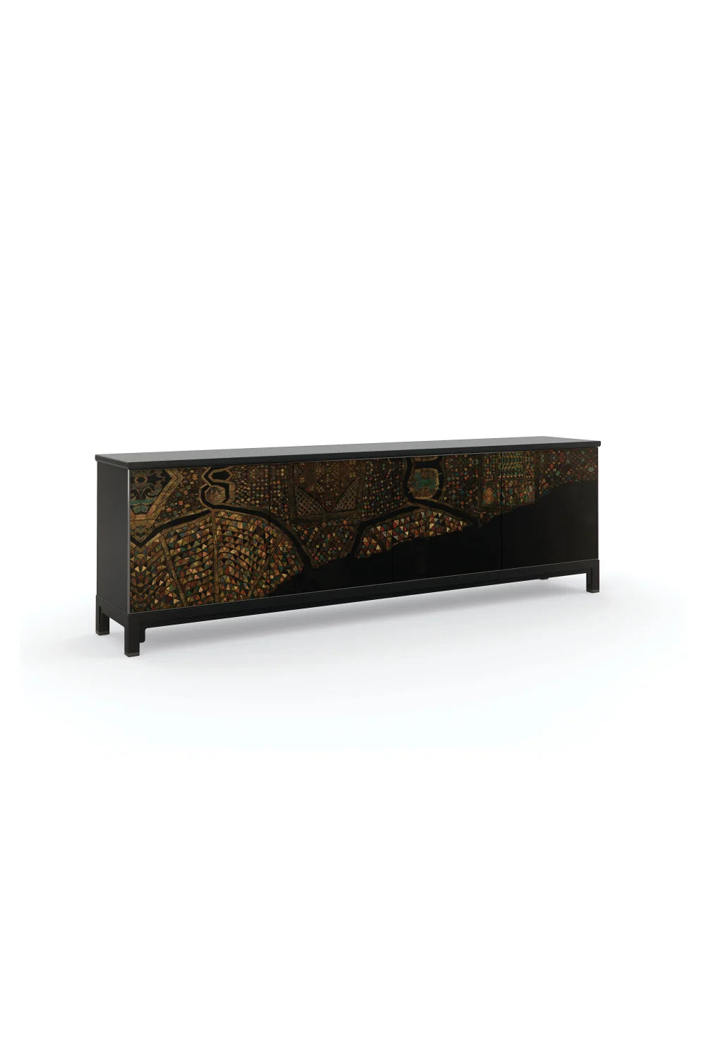 Luxury Art Printed 4-Door Sideboard European Style for Villa