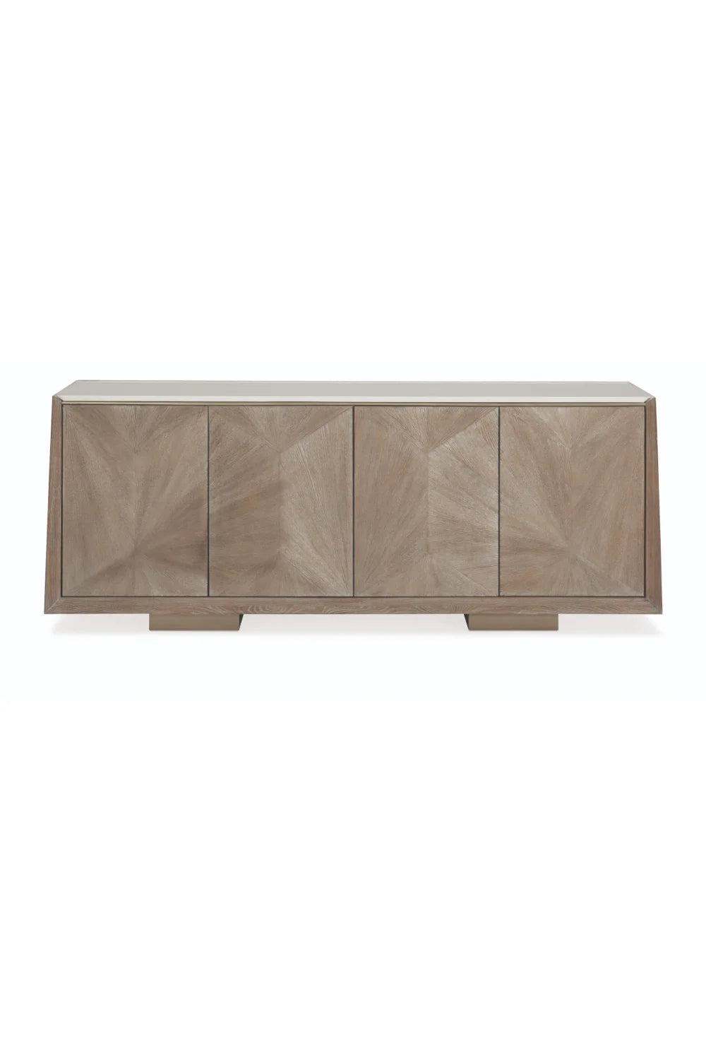 Luxury Ash Driftwood 4-Door Sideboard European Style for Villa