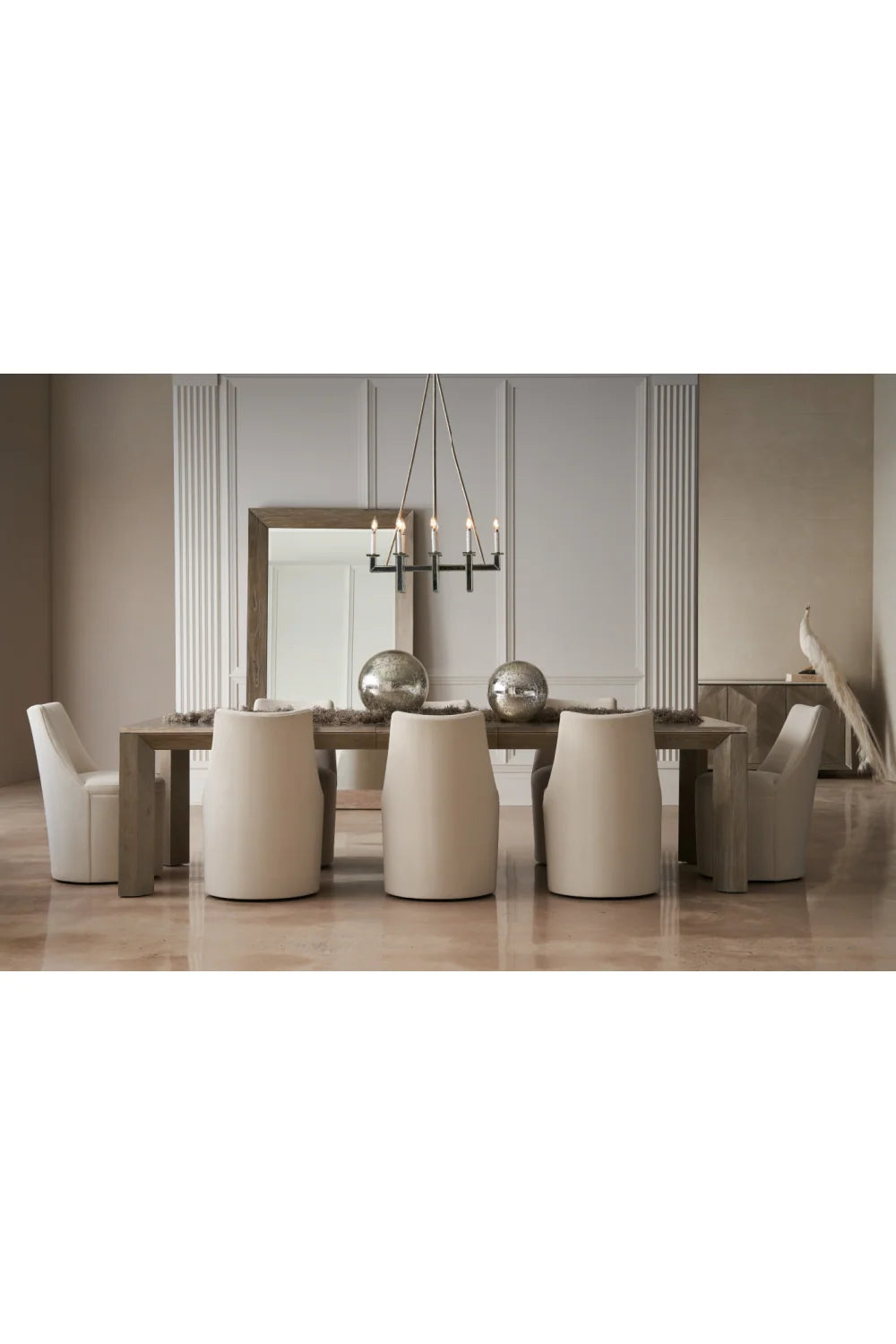 Luxury Ash Driftwood 4-Door Sideboard European Style for Villa