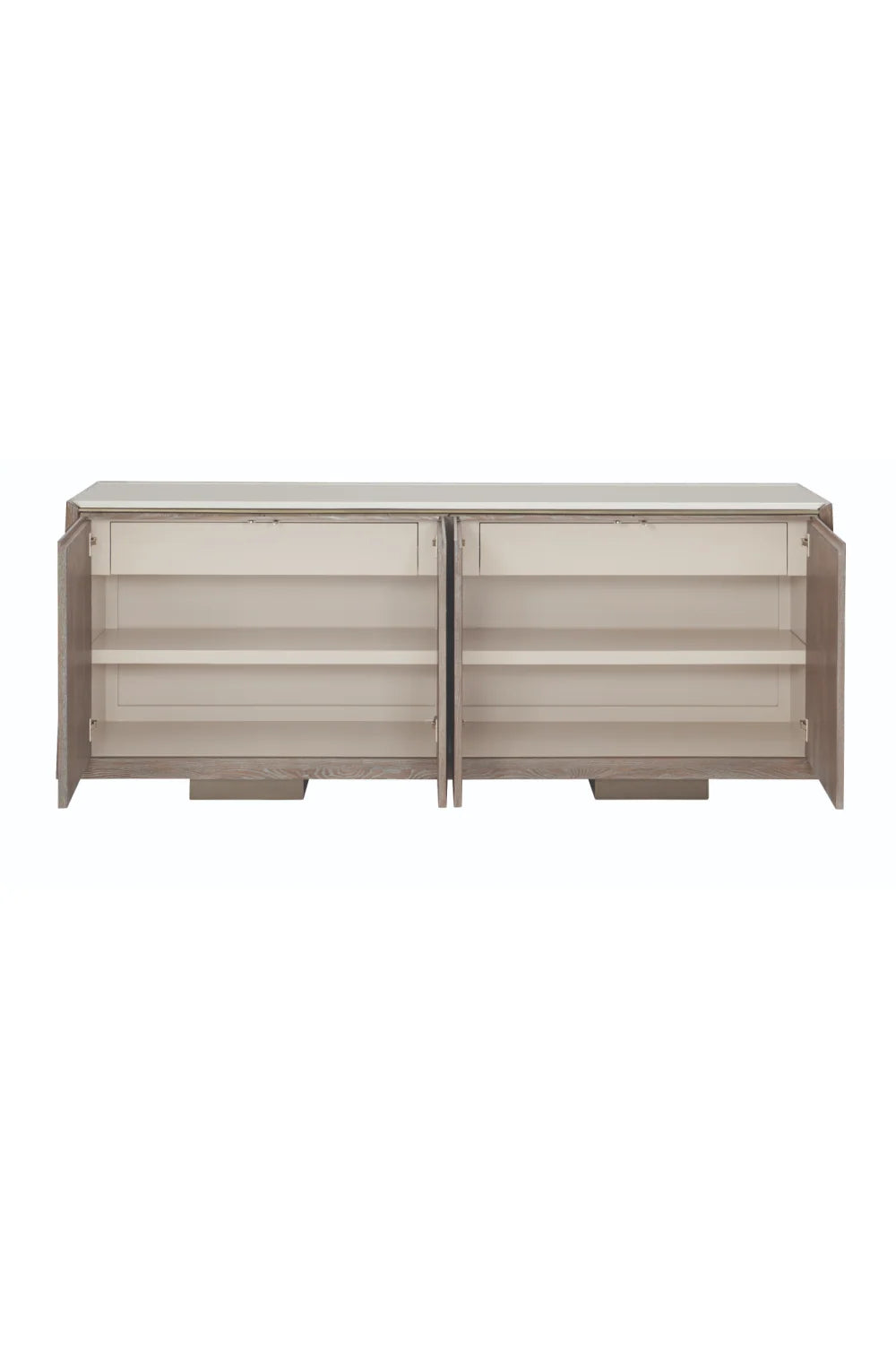 Luxury Ash Driftwood 4-Door Sideboard European Style for Villa