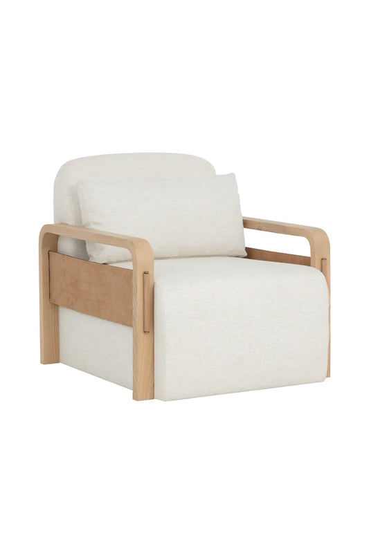 Luxury Ash-Framed Swivel Lounge Chair Modern Italian Style for Villa