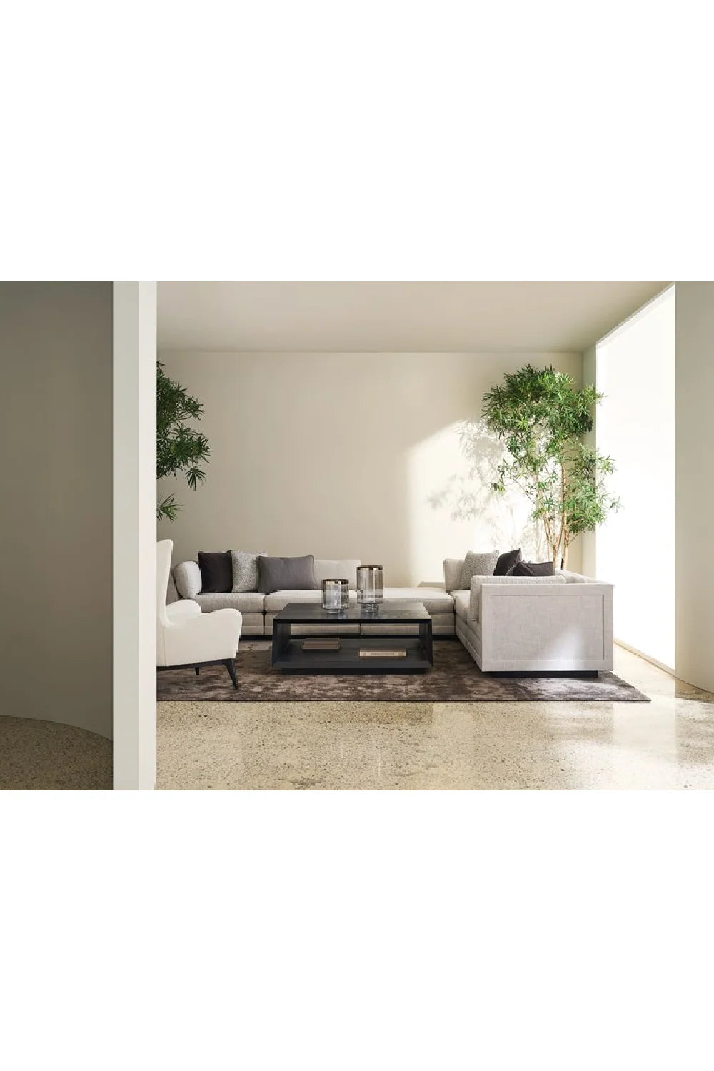Luxury Ash Square Coffee Table Modern Italian Style for Villa