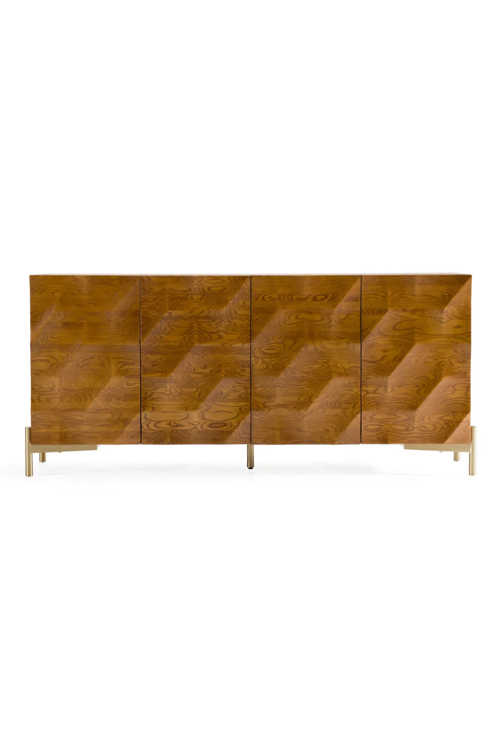 Luxury Ash Wood 4-Door Sideboard European Style for Villa