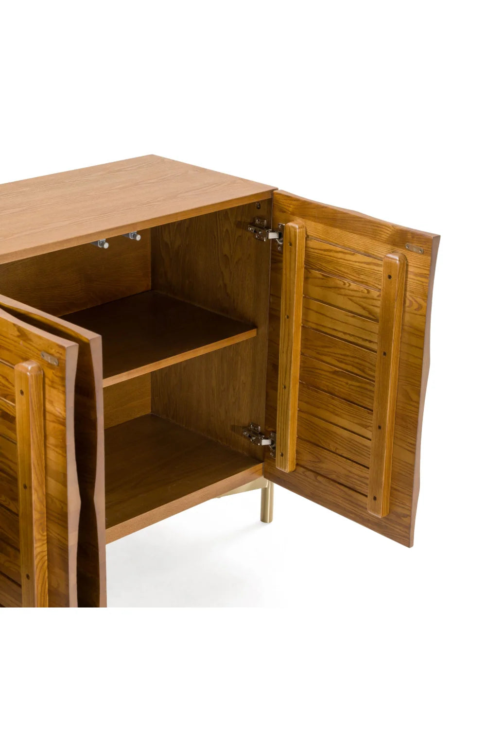 Luxury Ash Wood 4-Door Sideboard European Style for Villa