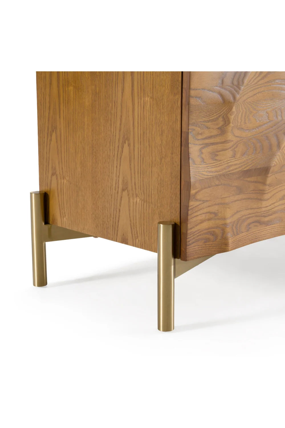 Luxury Ash Wood 4-Door Sideboard European Style for Villa