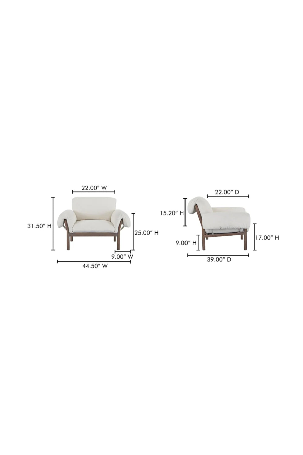 Luxury Ash Wood Lounge Chair Modern Italian Style for Villa