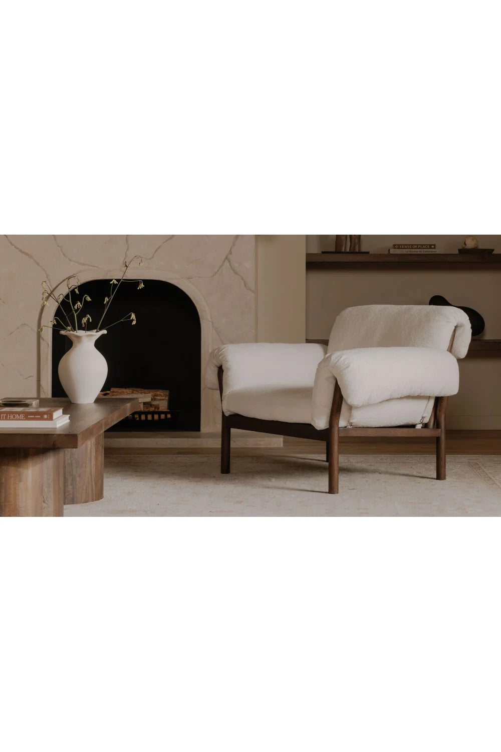 Luxury Ash Wood Lounge Chair Modern Italian Style for Villa