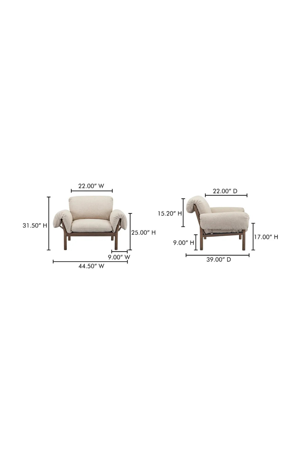 Luxury Ash Wood Lounge Chair Modern Italian Style for Villa