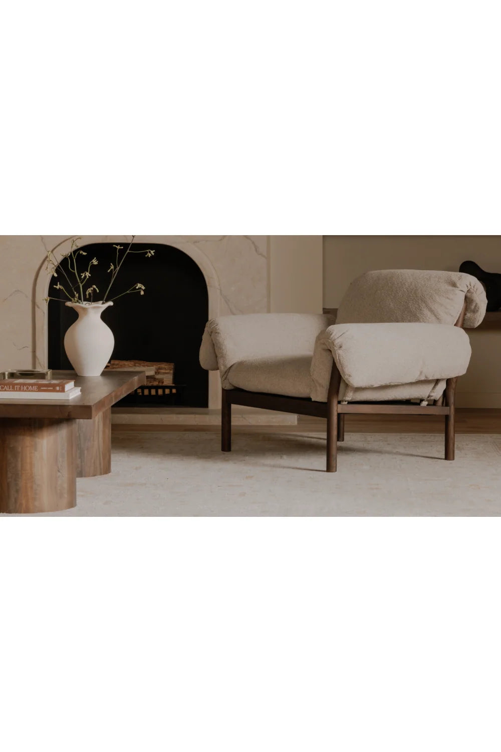 Luxury Ash Wood Lounge Chair Modern Italian Style for Villa