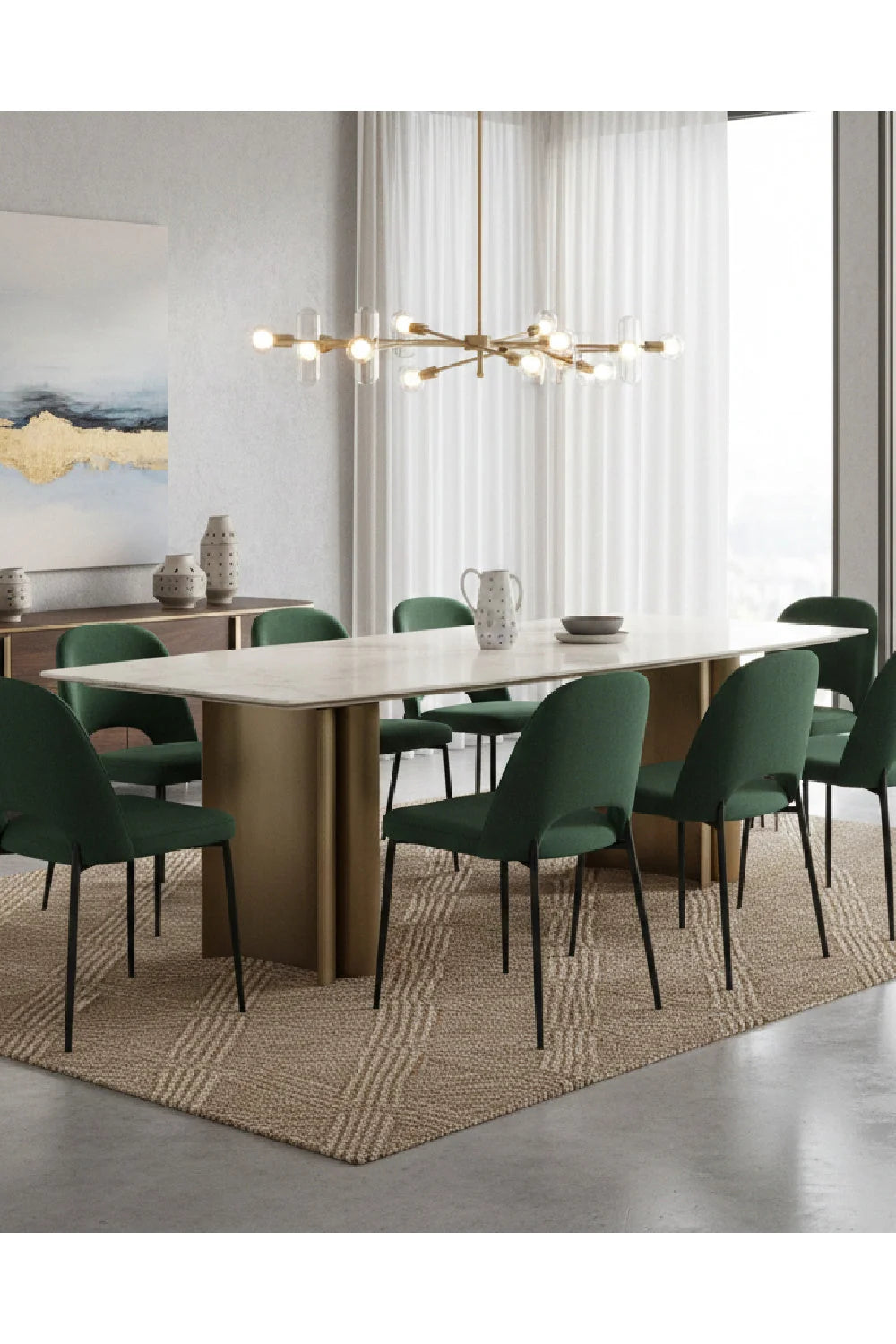 Luxury Astara Marble Dining Table Modern Italian Style for Villa