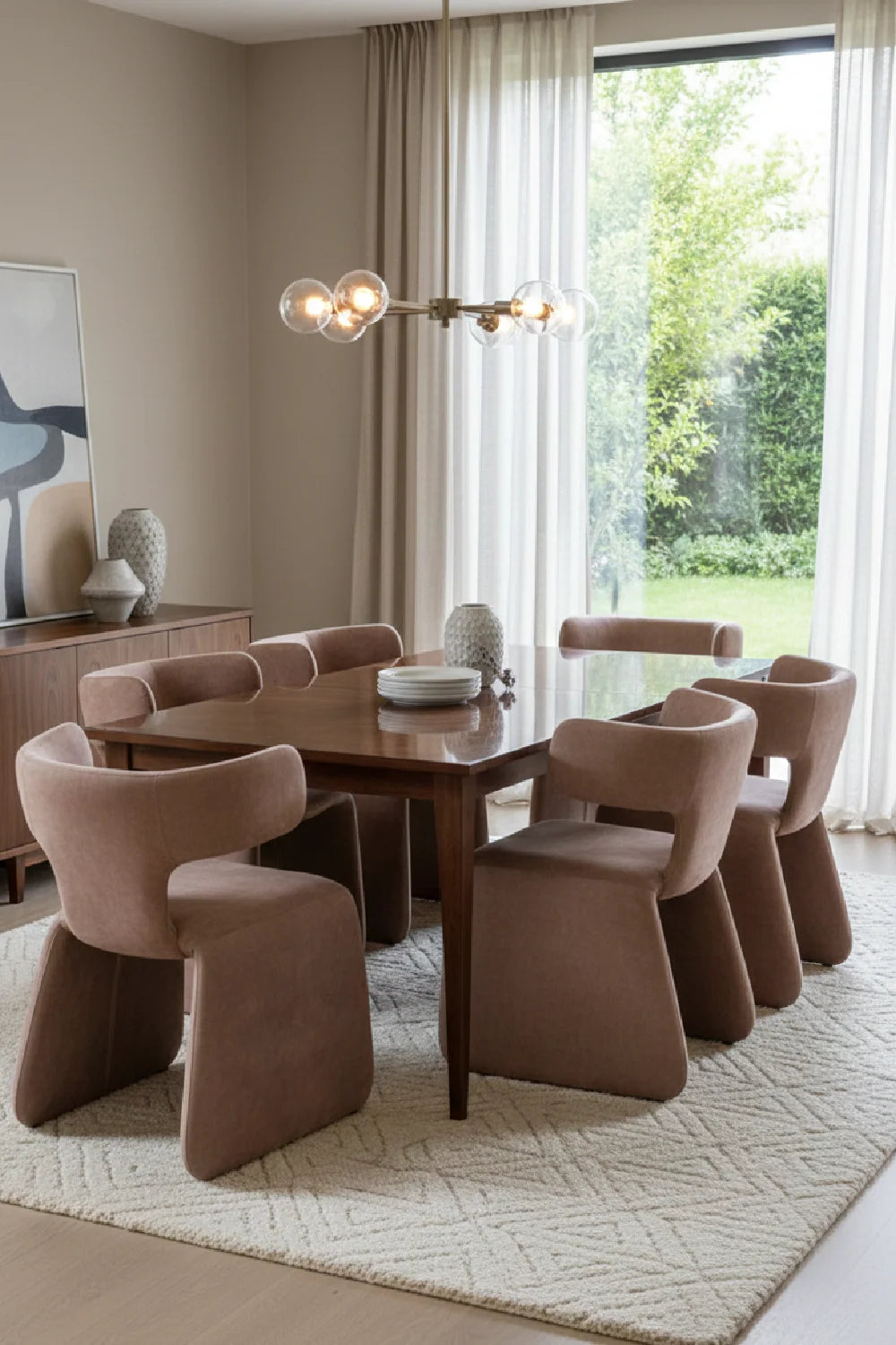 Luxury Asymmetrical Velvet Modern Dining Chair European Style for Villa