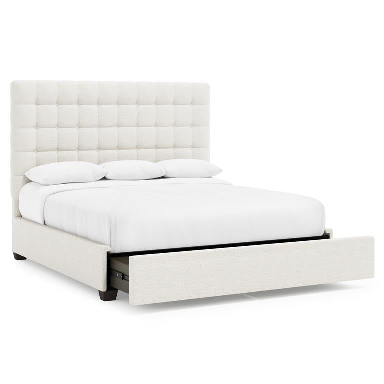 Luxury Avery Fabric Storage Panel Bed Modern Italian Style for Villa