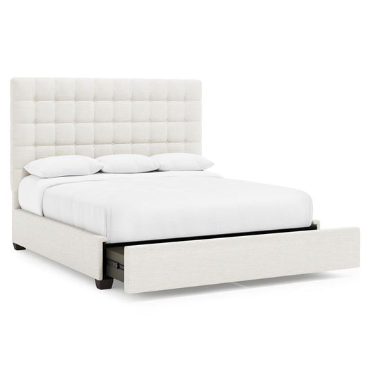 Luxury Avery Fabric Storage Panel Bed Modern Italian Style for Villa