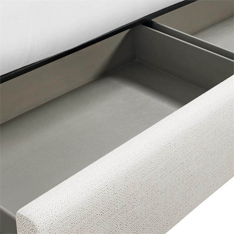 Luxury Avery Fabric Storage Panel Bed Modern Italian Style for Villa