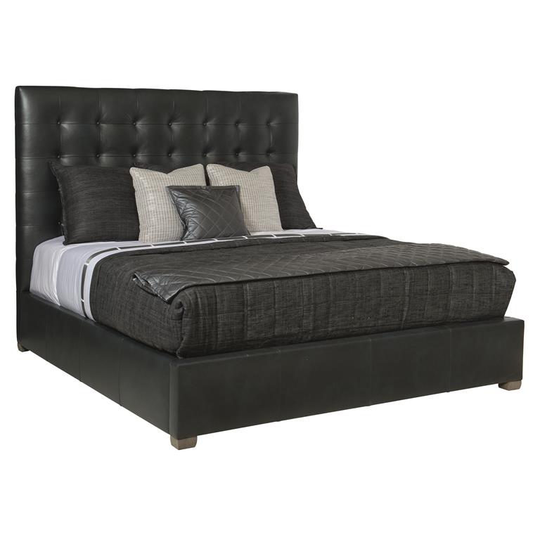 Luxury Avery Leather Panel Bed Modern Italian Style for Villa