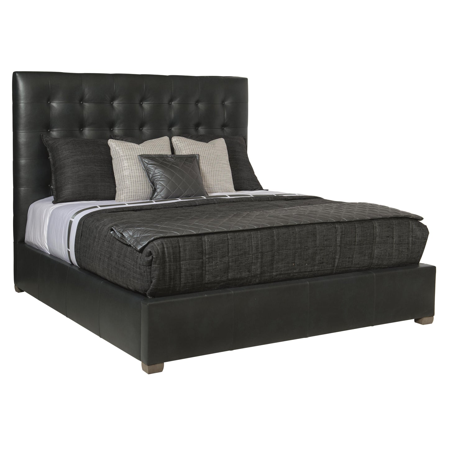 Luxury Avery Leather Panel Bed Modern Italian Style for Villa