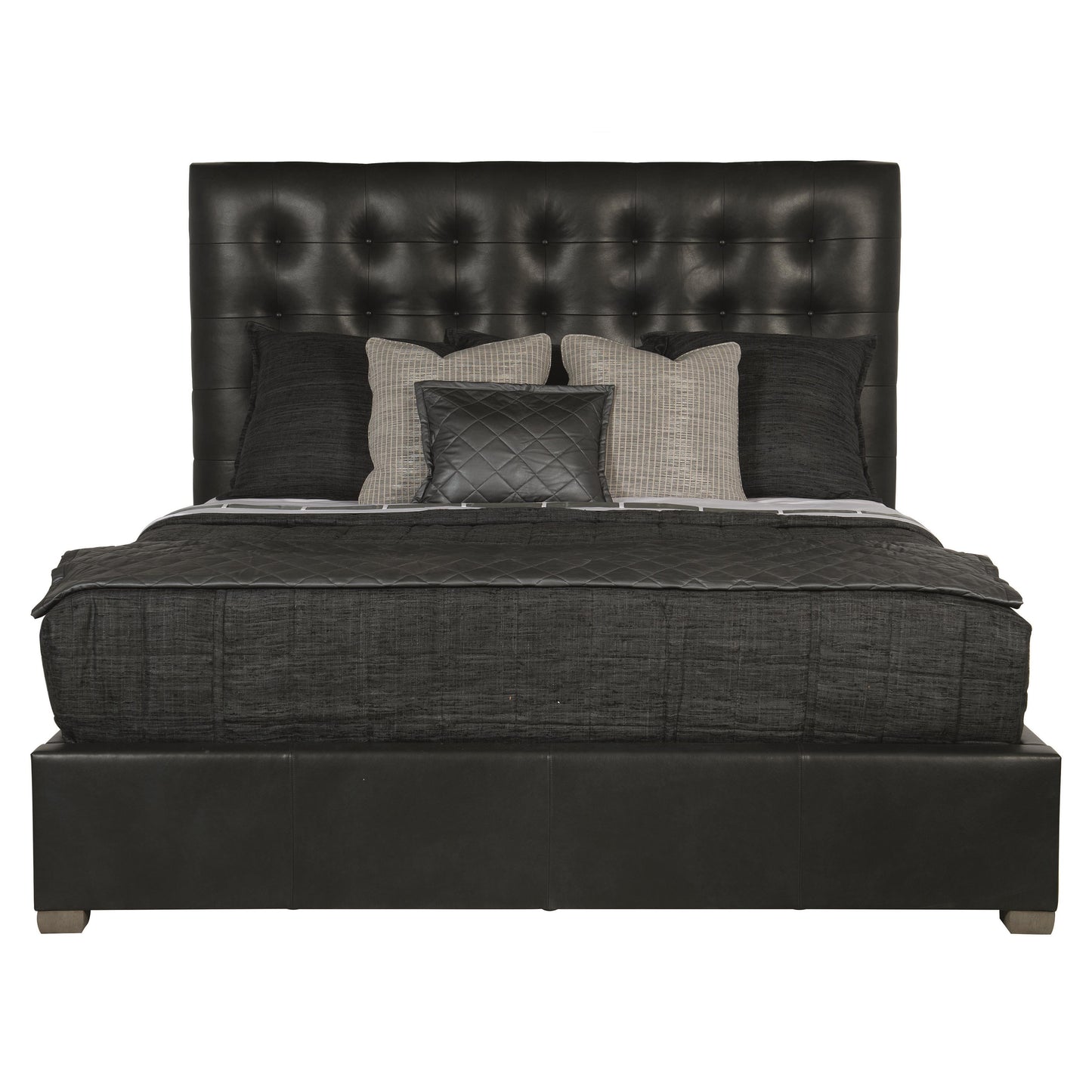 Luxury Avery Leather Panel Bed Modern Italian Style for Villa