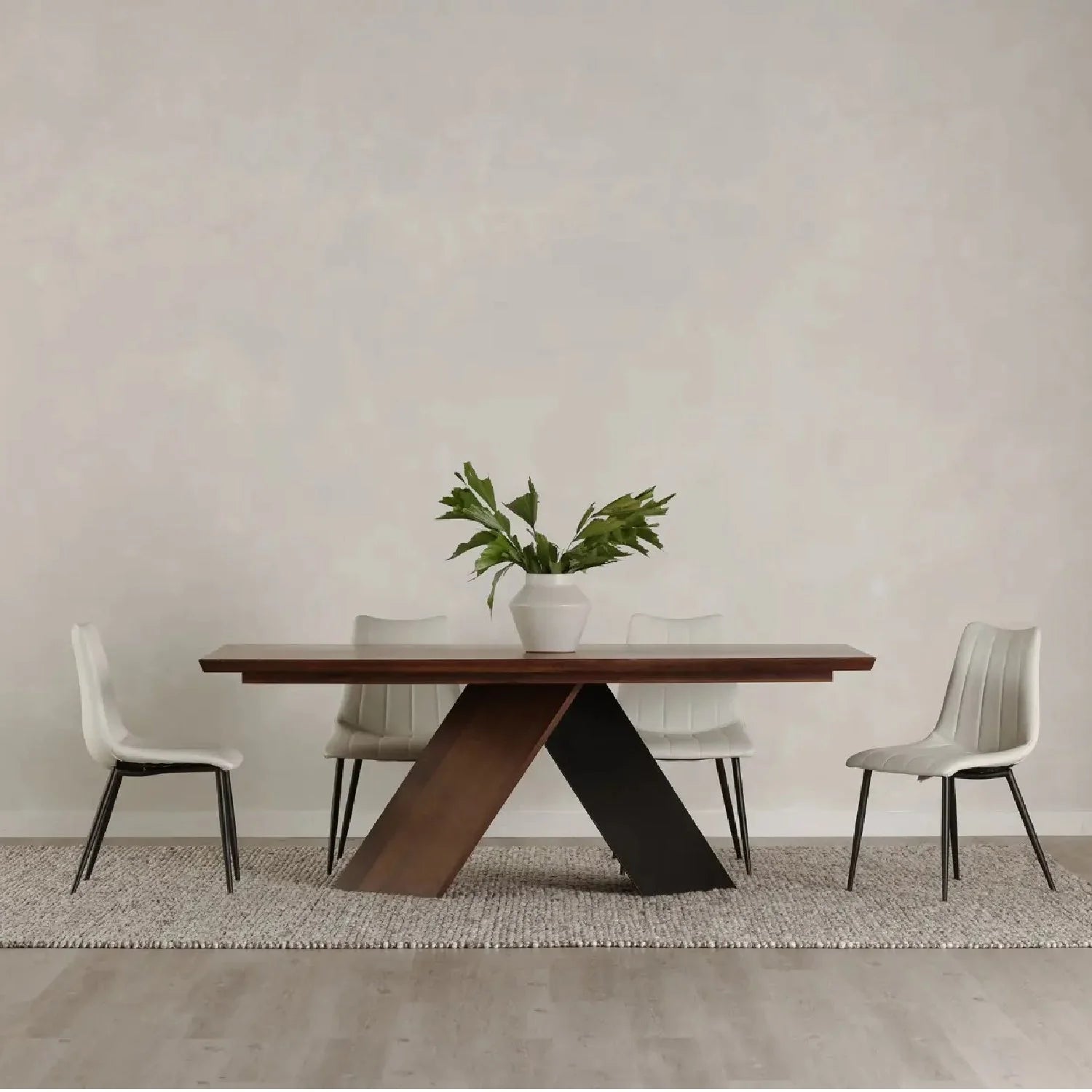 Luxury Axio Rectangular Solid Walnut Dining Table Modern Italian Style for Villa