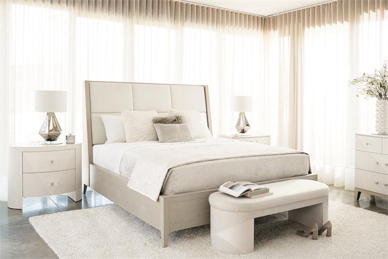 Luxury Axiom Fabric Panel Bed Modern Italian Style for Villa