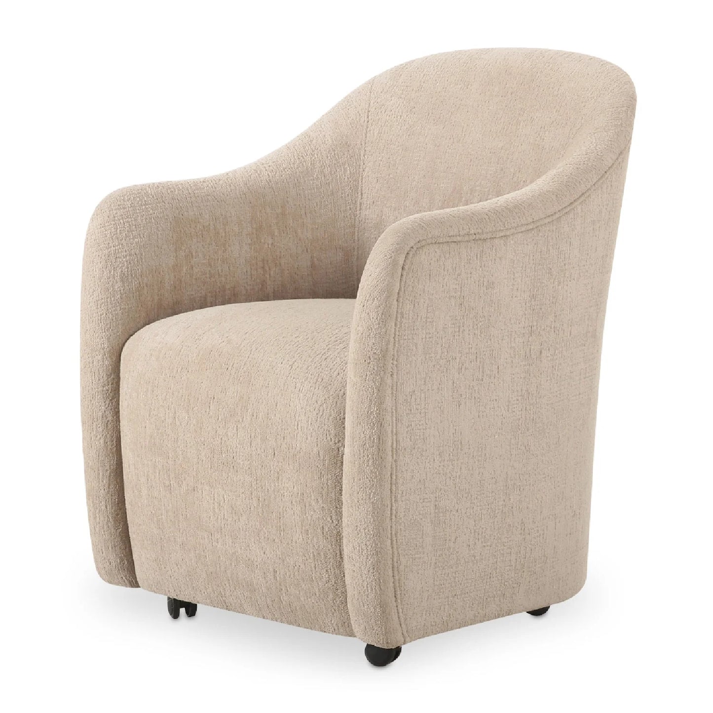 Luxury Barrel-Inspired Rolling Modern Dining Chair European Style for Villa