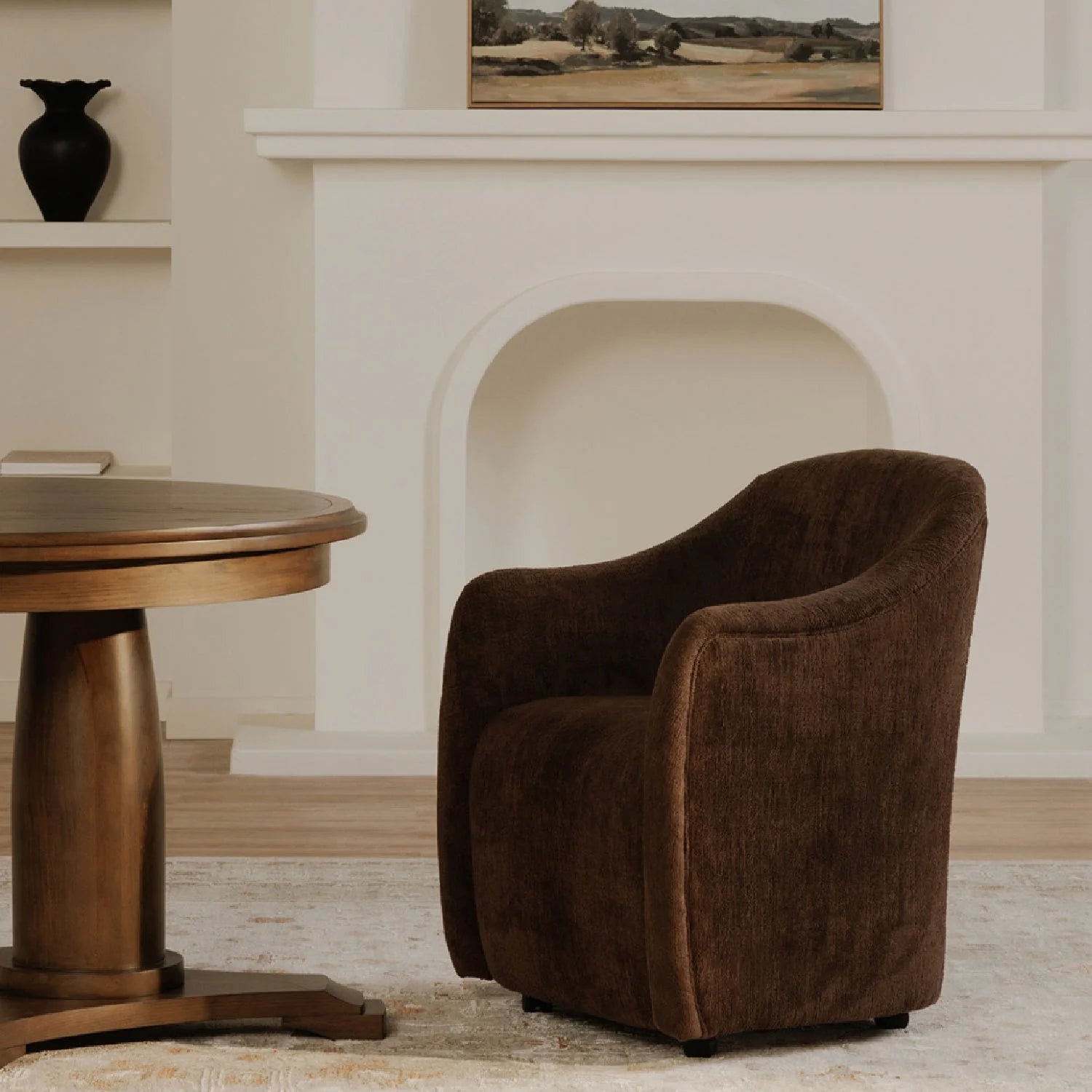 Luxury Barrel-Inspired Rolling Modern Dining Chair European Style for Villa