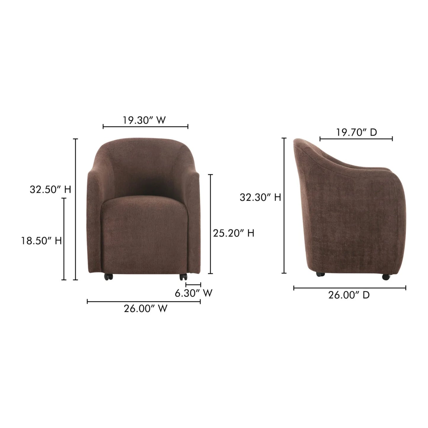 Luxury Barrel-Inspired Rolling Modern Dining Chair European Style for Villa