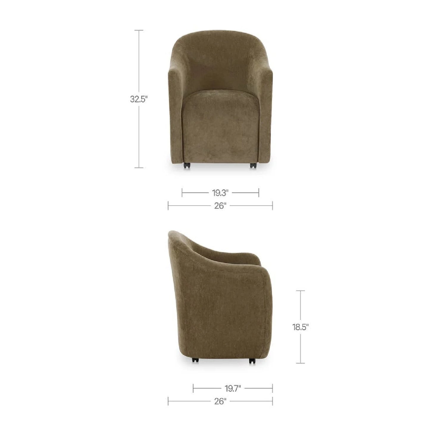 Luxury Barrel-Inspired Rolling Modern Dining Chair European Style for Villa
