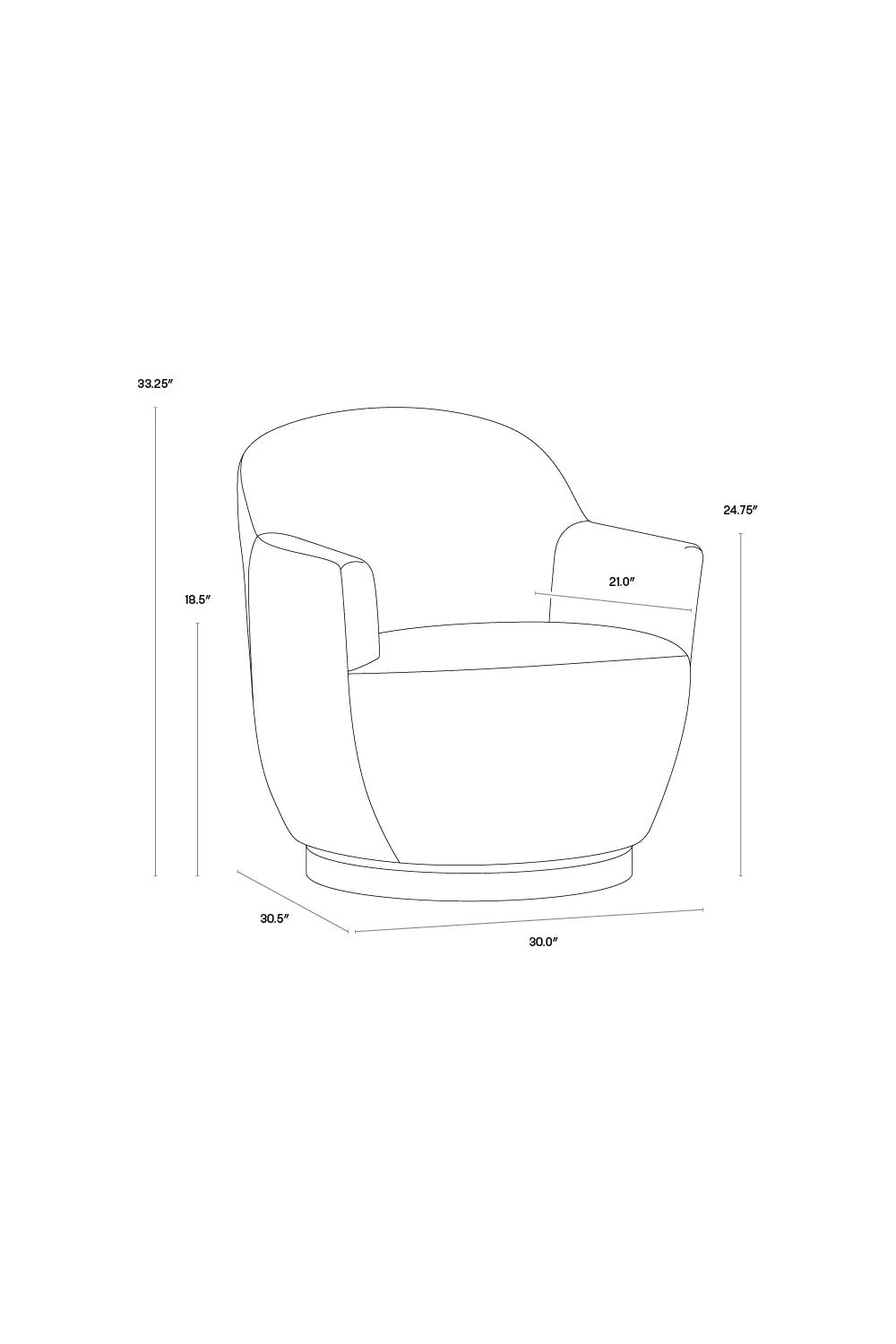 Luxury Barrel Swivel Lounge Chair Modern European Style for Villa