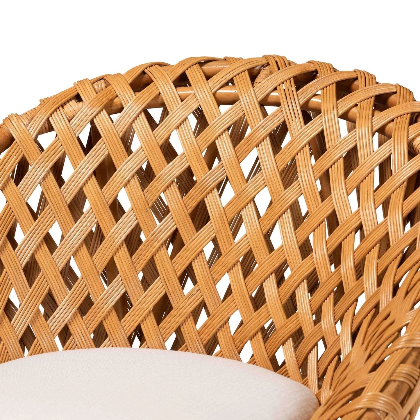 Luxury Basketweave Rattan Accent Chair Modern Italian Style for Villa
