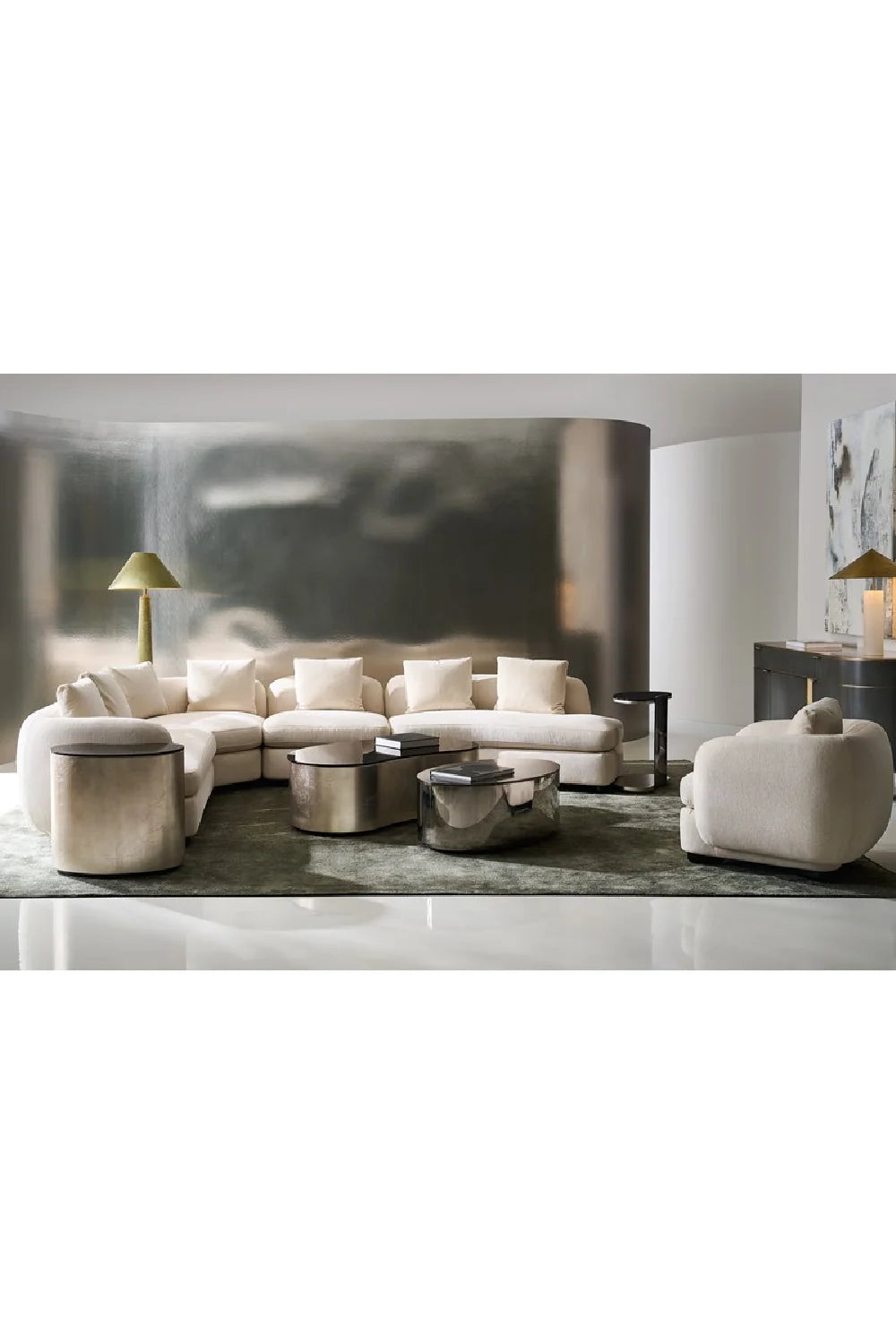 Luxury Bean Shaped Coffee Table Modern Italian Style for Villa