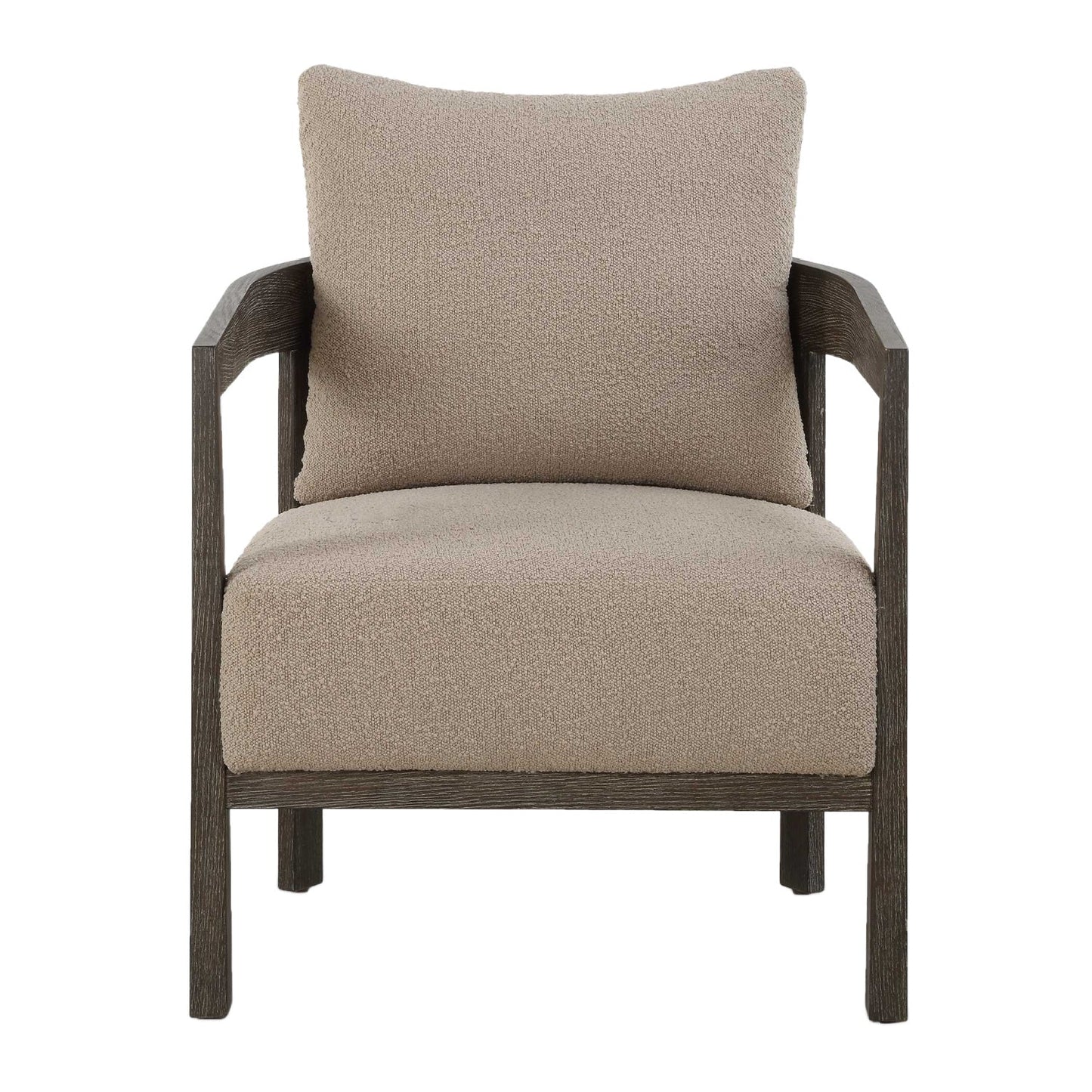 Luxury Beige Boucle Accent Chair European Style for Villa