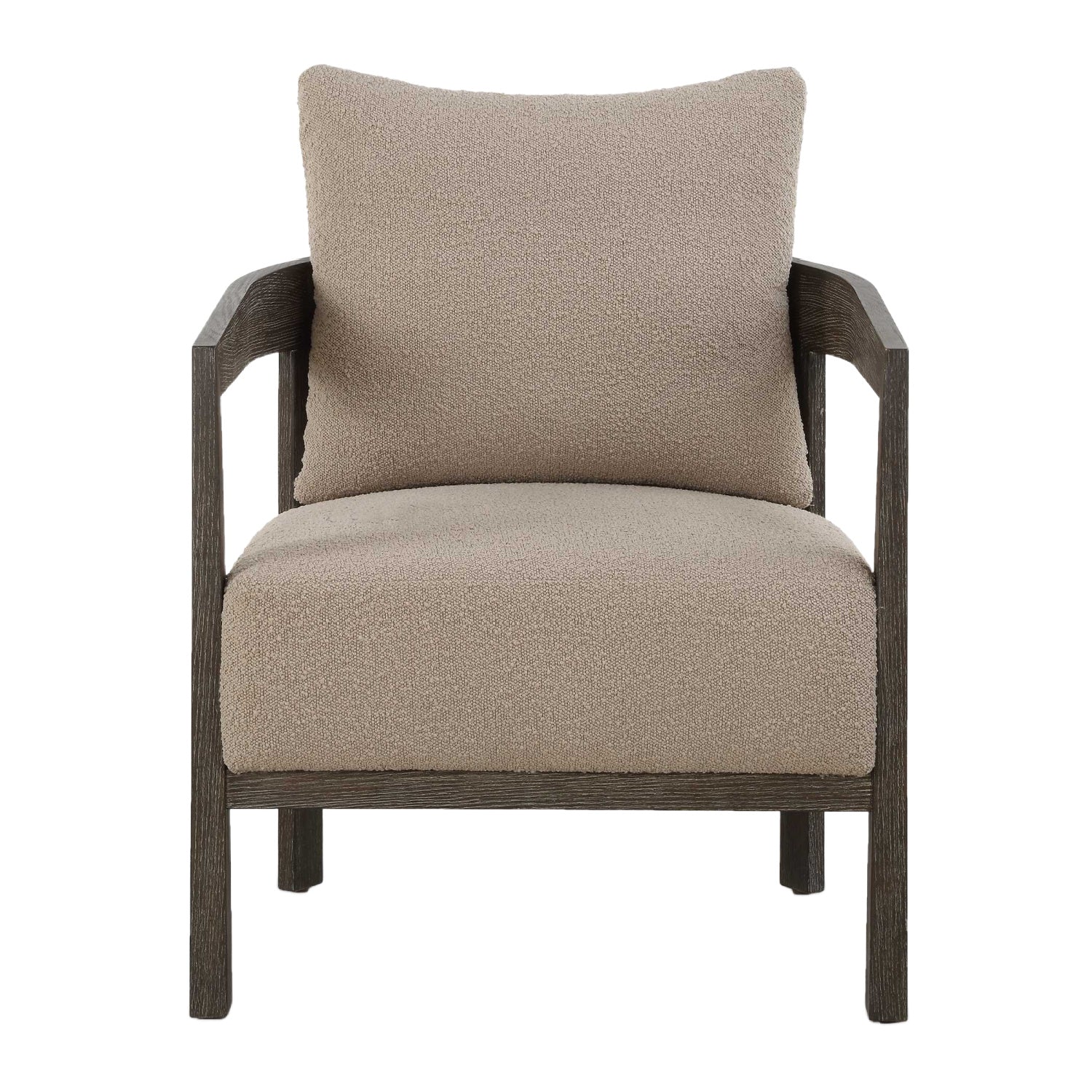 Luxury Beige Boucle Accent Chair European Style for Villa