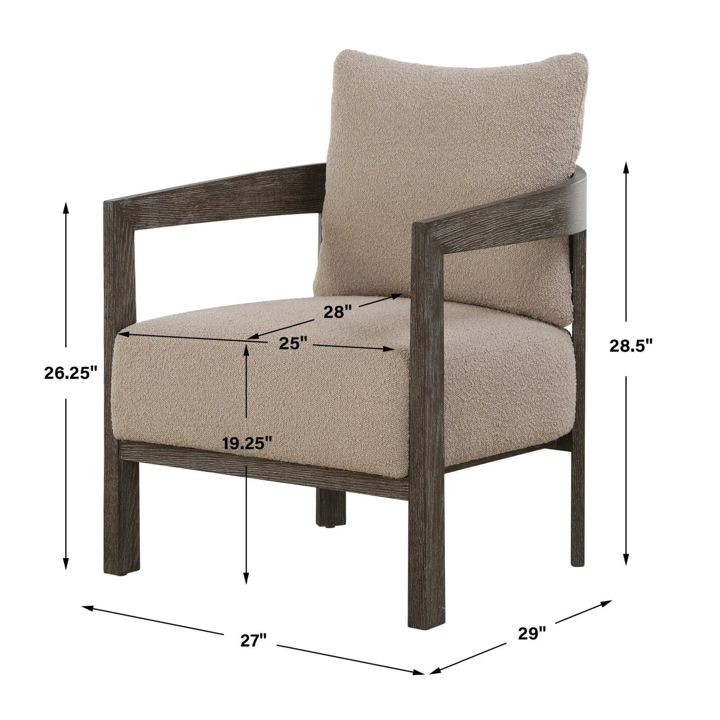 Luxury Beige Boucle Accent Chair European Style for Villa