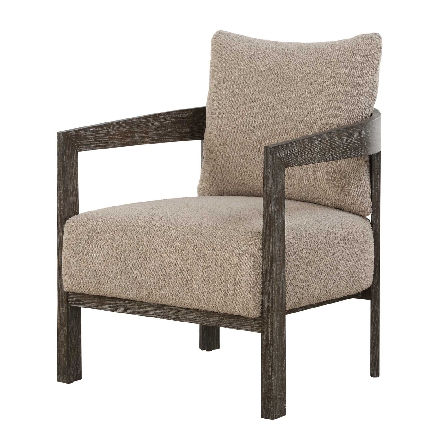 Luxury Beige Boucle Accent Chair European Style for Villa