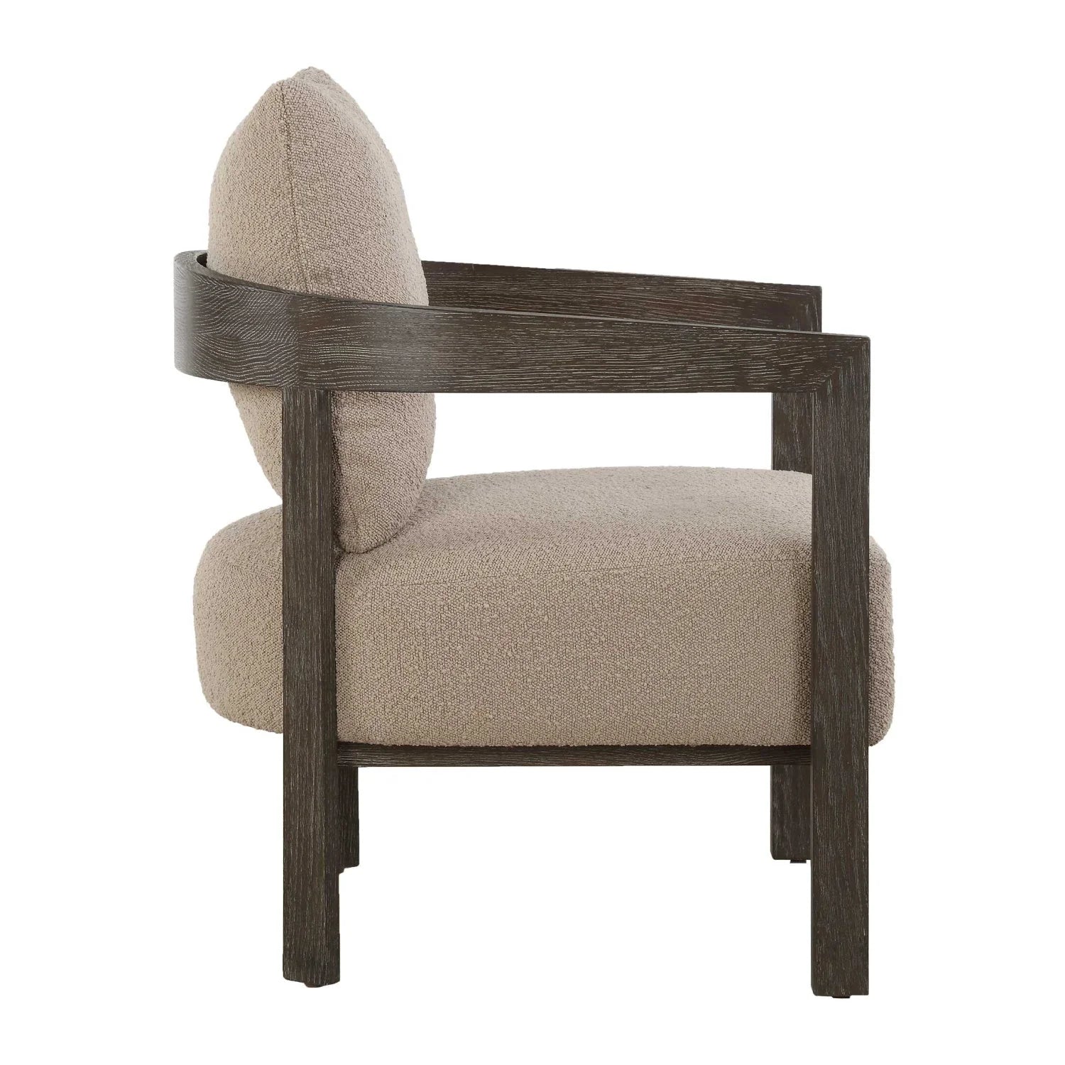 Luxury Beige Boucle Accent Chair European Style for Villa