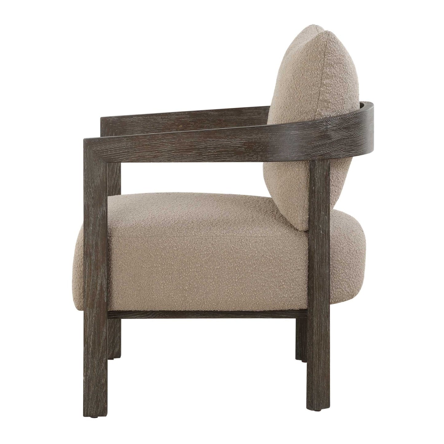 Luxury Beige Boucle Accent Chair European Style for Villa