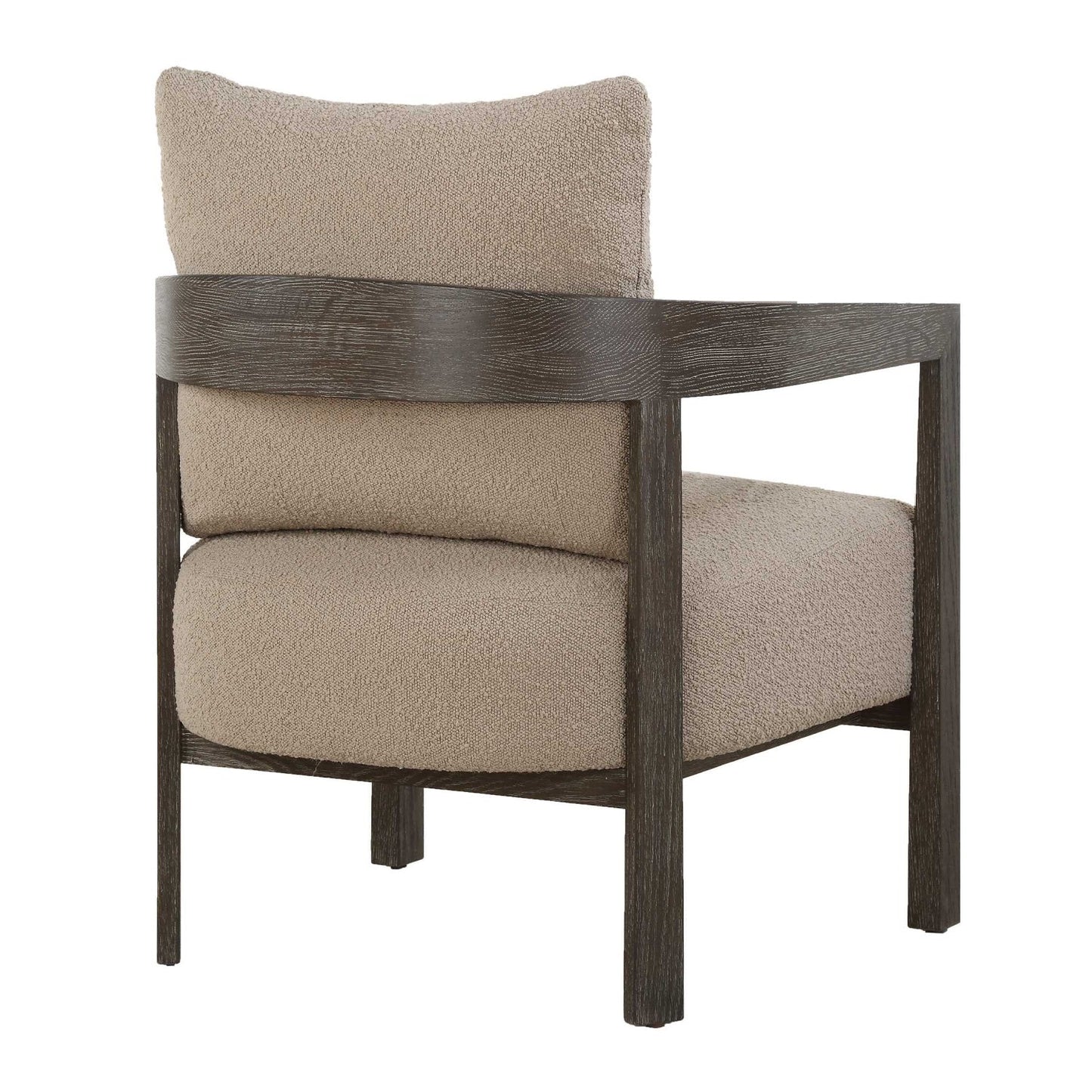 Luxury Beige Boucle Accent Chair European Style for Villa