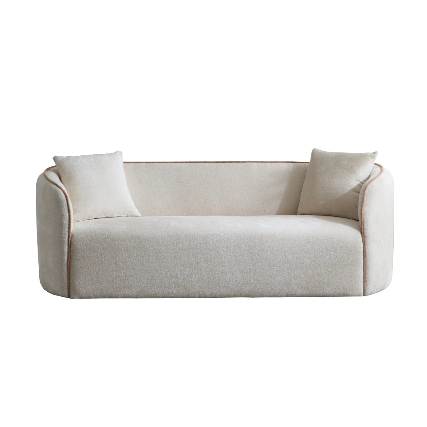 Luxury Beige Boucle Curved Sofa Modern Italian Style for Villa
