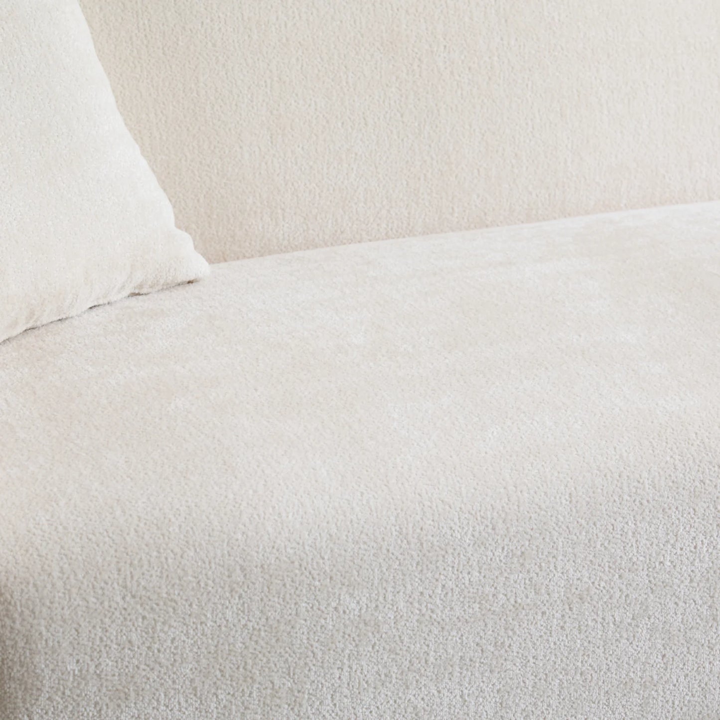 Luxury Beige Boucle Curved Sofa Modern Italian Style for Villa